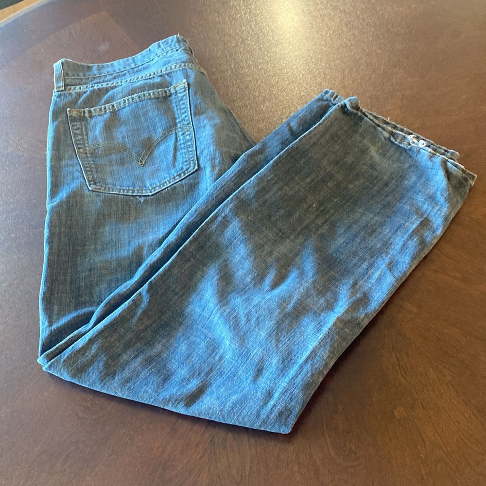 Mens Blue Denim Levis 514 jeans 36x32 slim straight fit vintage